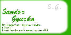 sandor gyurka business card