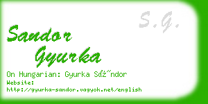 sandor gyurka business card